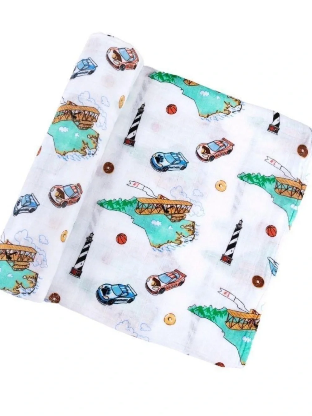 Little Hometown North Carolina Swaddle Blanket - NWT, Bamboo,
